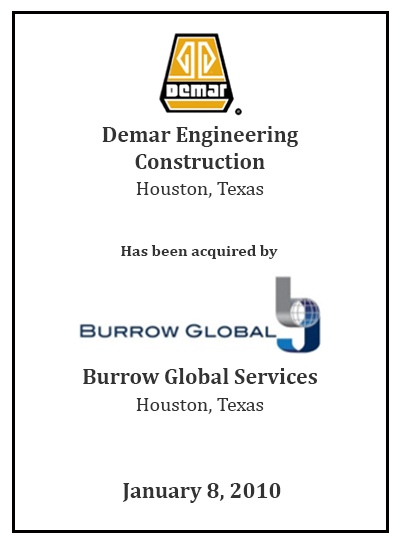 Demar Engineering Construction has been acquired by Burrow Global